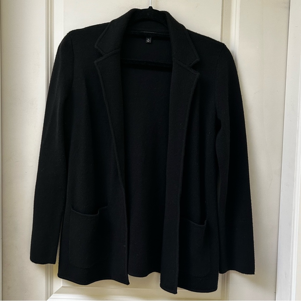 Talbots Merino Wool Black Cardigan